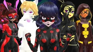 【MMD】Miraculous ☆ Akumatized Heroes (part 1) Transformations「Villains FANMADE」