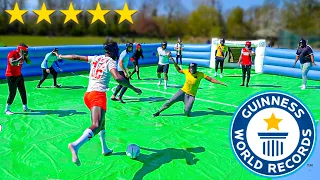 WORLD'S BIGGEST SLIP 'N' SLIDE FOOTBALL MATCH EVER!! ⚽️💦