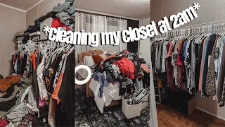pulling an all-nighter to declutter my closet | HUGE CLOSET TRANSFORMATION