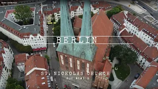 Berlin and St. Nicholas Church, Germany, DJI Mini 2 Cinematic Drone 4k