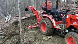 Part 3: Cutting a trail into a hillside using the tractor and backhoe