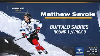 Matthew Savoie REACTION, Buffalo Sabres make #9 pick in 2022 NHL Draft