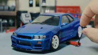 R34 Nissan Skyline GTR V-Spec II Model Car Full Build Step by Step