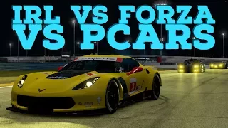 Real Life vs Forza 7 vs Project Cars 2 (Corvette C7.R Comparison)