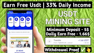 New Usdt Earning Site  Usd Mining Site 2024 Best Investment  Usdt Earning Website 744