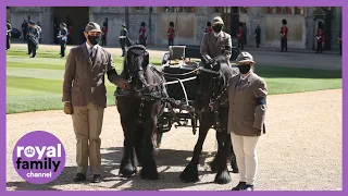 Prince Philip's Hearse And Carriage Arrive in Windsor Ahead of His Funeral