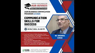 Agribusiness Certification Program ACP 2.0 2024 session 1 by Dr Birendra Kumar, Dean, ABM, Pantnagar