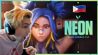 xQc Reacts to Spark - NEON Agent Trailer // VALORANT