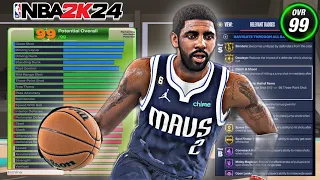 THIS KYRIE IRVING BUILD IS THE BEST ISO SHOOTING POINT GUARD IN NBA2K24! 95+ BALL HANDLE! 92+ MIDDY!