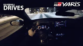 2021 TOYOTA YARIS GR - snowy night POV drive in Tallinn [4K]