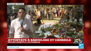 Le choc et l''émotion à Barcelone après l'attentat commis par le groupe État islamique