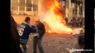 Ice Hockey fans riot in Vancouver as the Canucks lose Stanley Cup against Boston Bruins