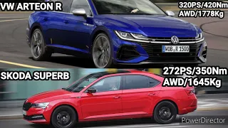 SKODA SUPERB 2.0TSI 4x4 270 VS VW ARTEON R ACCELERATION 0-200 (272PS VS 320PS) WOW VERY FAST