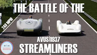 Mercedes vs Auto Union! | The Battle of The Streamliners | AVUS 1937 | Assetto Corsa Gameplay