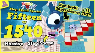 Massive Numberblocks Step Squad 1540 vs Fifteen Super Secret JET?!!