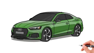 How to draw an AUDI RS5 2018 / drawing a audi rs 5 2017 coupe car