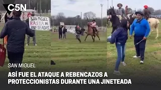 Atacaron a REBENCAZOS a PROTECCIONISTAS que protestaban contra una JINETEADA