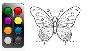 How to Draw Butterfly, Butterfly Drawing, Jassu Kids Art