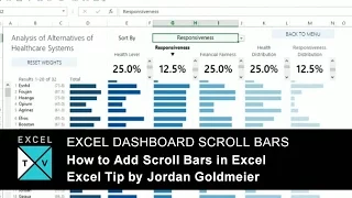 Excel Dashboard Scroll Bars - How to add scroll bars in Excel