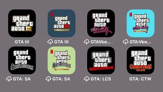 Grand Theft Auto III,Vice City,San Andreas The Definitive Edition,Chinatown Wars,LibertyCity Stories