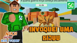 INVOQUEI A BIJUU DE 9 CAUDAS PARA DESTRUIR TUDO NA GUERRA NO ANIME NINJA WAR TYCOON!