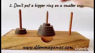 TOWERS OF HANOI, solution to the famous brain teaser by Dilemma games, details at the description