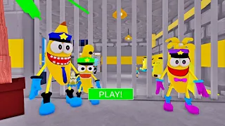 BANANA POLICE FAMILY PRISON RUN ESCAPE! FULL GAME ALL JUMPSCARES !!! #roblox #obby