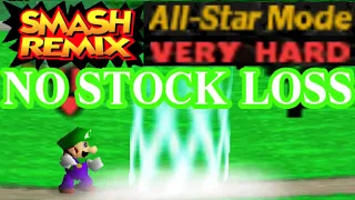 Smash Remix - All-Star Mode Gameplay with Luigi (VERY HARD) No stock loss