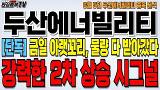 [두산에너빌리티 주가전망] "단독" 투매 물량 다 받아갔다!! 금일 아랫꼬리의 의미 집중해야 한다!! 강력한 2차 상승 시작의 시그널!! #두산에너빌리티 #두산에너빌리티목표가