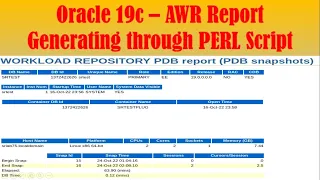 Oracle 19c | AWR Report Generation through PERL Script | AWR Report in CDB Plus Pluggable Database!