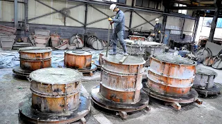 process of making a solid concrete circular manhole.