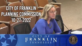 City of Franklin, Planning Commission 10-27-2022