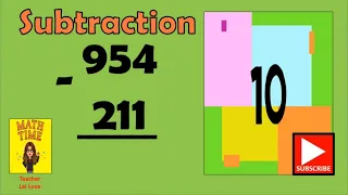 SUBTRACTION FLASHCARDS THREE DIGIT NO REGROUPING #MATH #SUBTRACTION #MINUS #FLASHCARDS