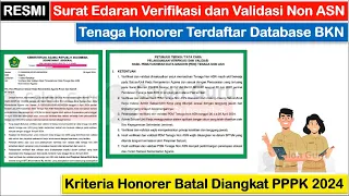 RESMI Surat Edaran Verifikasi dan Validasi Tenaga Honorer yang Terdaftar di Database BKN ~ PPPK 2024