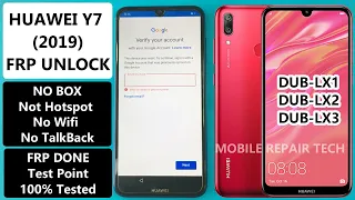 Huawei Y7 2019 DUB LX1 FRP Bypass | Huawei Y7 Prime 2019 DUB LX3 DUB LX2 FRP Unlock No Need Box