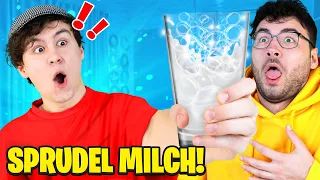 WIR SPRUDELN MILCH UND TRINKEN SIE!