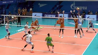 Volleyball. Attack. Russia. Victor Poletaev vs Ivan Zaytsev. Zenit SPb vs Kuzbass #3-25092020