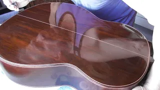 Доводка лака гитары спиртом перед пастой(видео №1043).
