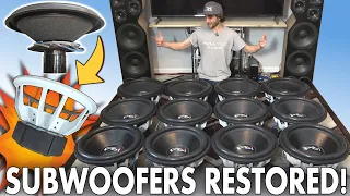 Restoring $12,000 Worth of SUBWOOFERS w/ RARE 18" Soundstream Subs | How To Recone PSI Car Audio Sub