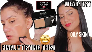 MAKE UP FOR EVER VELVET SKIN POWDER FOUNDATION REVIEW + WEAR TEST *oily skin* | MagdalineJanet