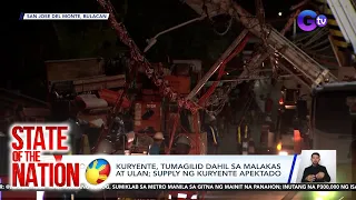 3 poste ng kuryente, tumagilid dahil sa malakas na hangin at ulan| SONA