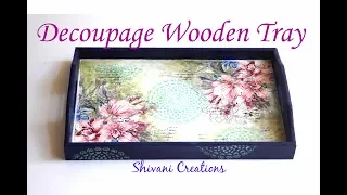 Decoupage Wooden Tray/ Decoupage Tutorial for Beginners