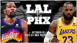 Los Angeles Lakers vs Phoenix Suns Full Game Highlights | Oct 19 | 2023-24 NBA Preseason