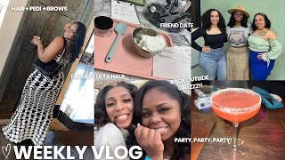 Vlog| *I'M BACK OUTSIDE AGAIN* + we made body scrubs, Ulta & Target haul, maintenance, friends, food