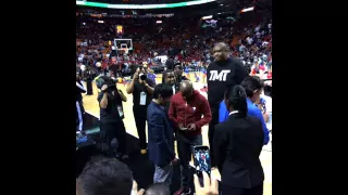 Floyd Mayweather And Manny Pacquiao Meet At The Miami Heat Game!!! Talk Face To Face!!!!