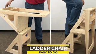 LADDER CHAIR VERY EASY TO MAKE - WOODWORKING TUTORIAL