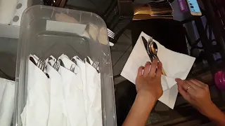 How to fold a paper napkin with the spoon, Knife, Fork