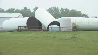 Storms topple silos in Huron County after severe weather impacts Northeast Ohio