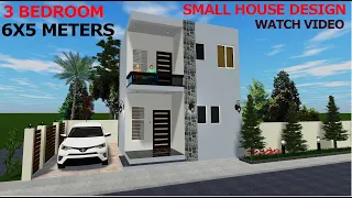 (6x5 Meters) Small house design ideas with 3 Bedrooms. 30 sqm Tiny house design