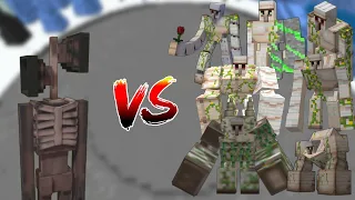 Siren Head vs ALL OP Iron Golems in Minecraft-Minecraft Mobs battle